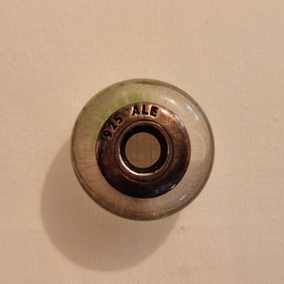 Pandora Green Candy Stripes Murano Glass and Sterling Silver Charm Bead 790685 - Picture 4 of 4